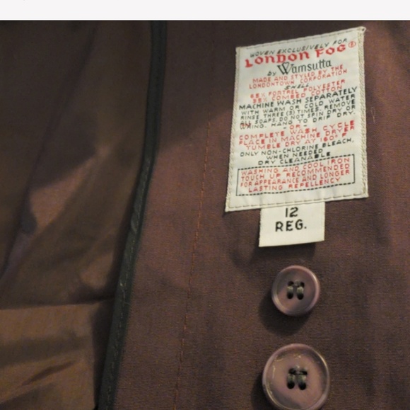 Vtg London Fog Trench Coat by Wamsutta Size 12 - Picture 8 of 8